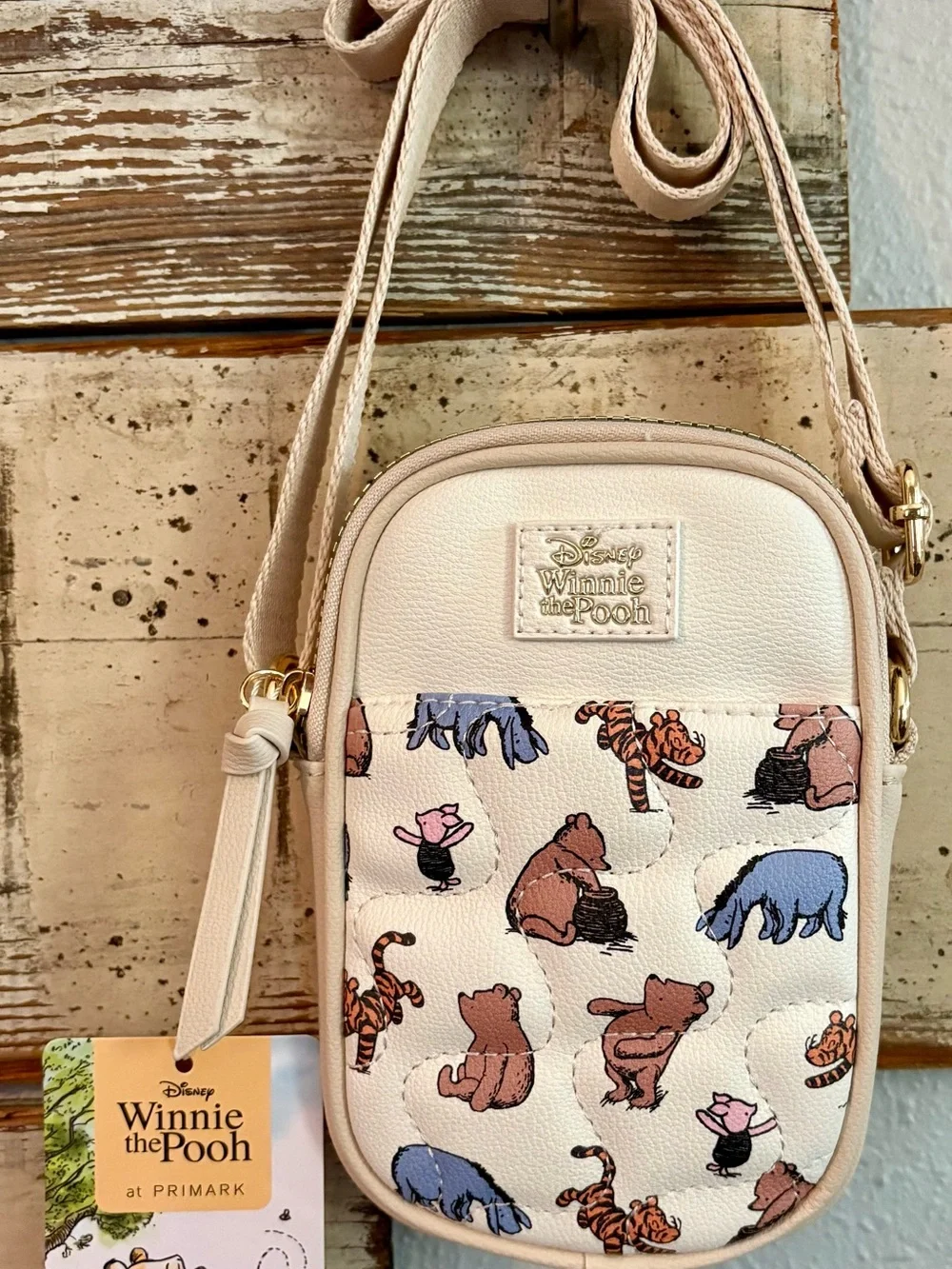 Disney Winnie the Pooh x Primark Mini Crossbody Phone Bag, Cream, BNWT